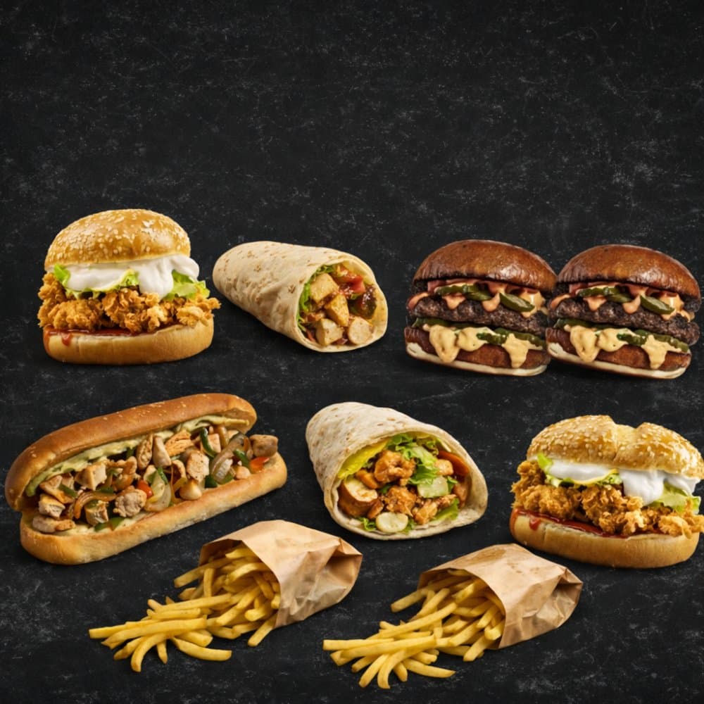 Big Offer: Zinger World + Beef World + Fahita + Twister + Boneless + Chicken Burger + 2× Fries